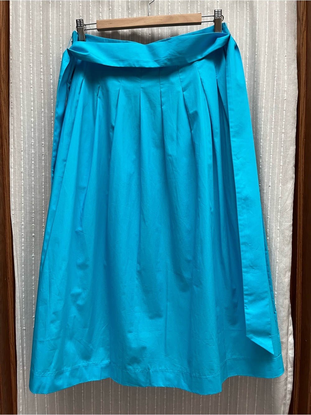 NWT Talbots The Piper Pleated Midi Skirt Turquoise Cotton 8